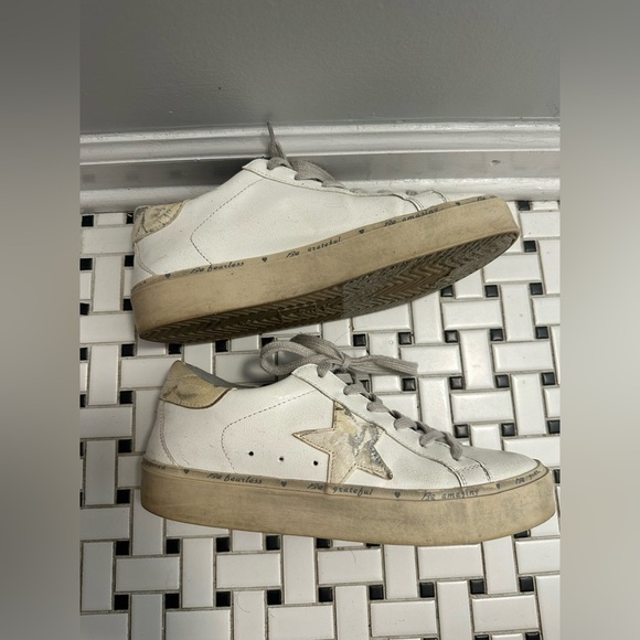 Shushing  Cream and Gray Sneakers - Picture 1 of 7